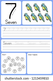 writing, finding and drawing object of number - Worksheet for education
