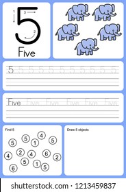 writing, finding and drawing object of number - Worksheet for education