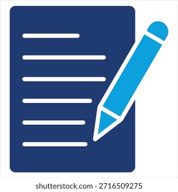 Writing Flat Blue Icon Style