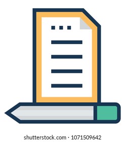 
Writing Flat and Line Icon 
