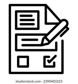 Writing form icon outline vector. User online form. Register website