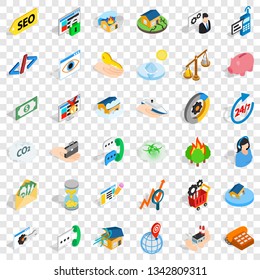 Writing form icons set. Isometric style of 36 writing form vector icons for web for any design