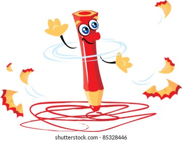 writing funny crazy red pencil cartoon