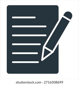 Writing Glyph Icon Vector Illustration