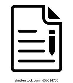Writing Glyph Vector Icon