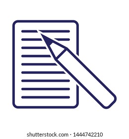 Writing Glyph Vector Icon. Contact form write or edit flat design sign