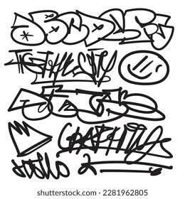 
escribir elementos de graffiti con un toque de etiquetas de graffiti como usar pintura de aerosol con estilo de graffiti urbano