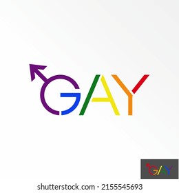 Writing GUY sans serif font with colors and arrow on letter or word G image graphic icon logo design abstract concept vector stock. Can be used as a symbol related to initial or community