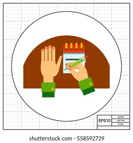 Writing Hand Flat Icon
