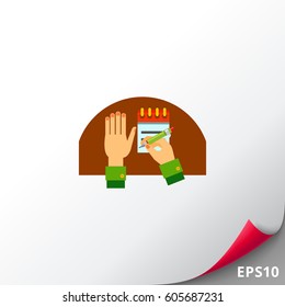 Writing Hand Flat Icon