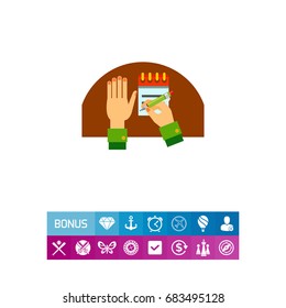 Writing Hand Flat Icon