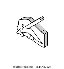 writing hand hold pen isometric icon vector. writing hand hold pen sign. isolated symbol illustration
