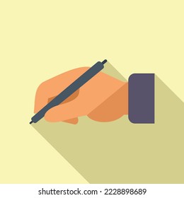Writing hand icon flat vector. Write paper. Text message