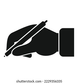 Writing hand icon simple vector. Write paper. Text message