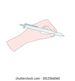 Writing hand icon. Vector, flat, isolated