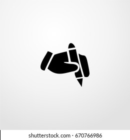 writing hand icon. vector sign symbol on white background