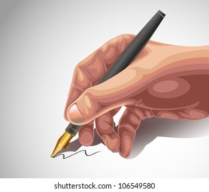 writing hand with pen