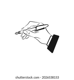 writing hand and pen icon vector logo template.EPS 10