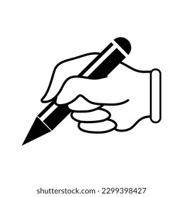 writing hand and pen icon vector logo template illustration on white background..eps