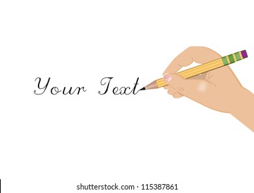 Writing hand - place for your text - vector
