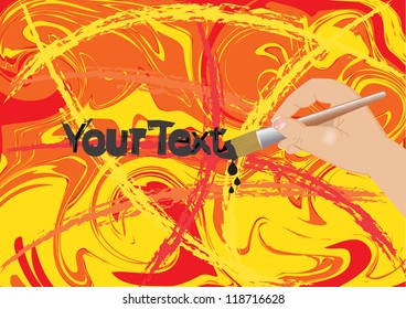Writing hand - place for your text - vector