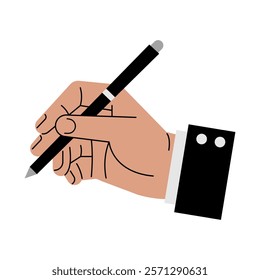 Writing Hand Pose Vector Illustration.