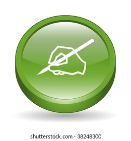 Writing Hand Sign Icon Button