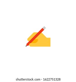 Writing Hand vector flat icon. Isolated hand write, writing emoji illustration 