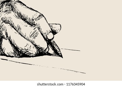 writing hand,vector illustration