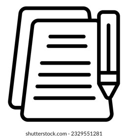 Writing homework icon outline vector. Kid school. Student parent