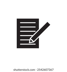 Icono de escritura signo de Vector blanco y negro