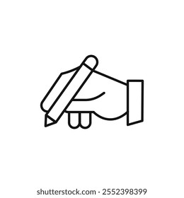 Writing icon black and white vector outline sign