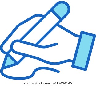 Writing Icon Blue Vector Illustration
