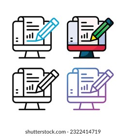 Writing icon design in four variation color