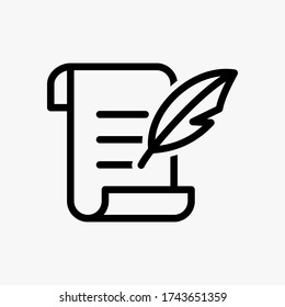 Schreibsymbol im Zeilenstil