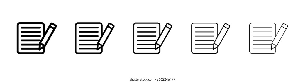Escrevendo ícone conceito de sinal plano preenchido para web design.