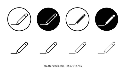 Writing icon Flat simple outline set