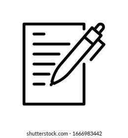 icono de escritura. Gráfico vectorial plano en fondo blanco.