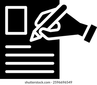 Writing Icon Glyph Vector Illustration