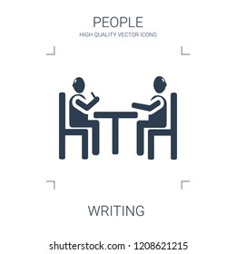 writing icon. high quality filled writing icon on white background. from people collection flat trendy vector writing symbol. use for web and mobile