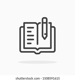 Writing icon in line style. For your design, logo. Vector illustration. Editable Stroke.