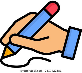 Writing Icon Lineal Color Vector Illustration