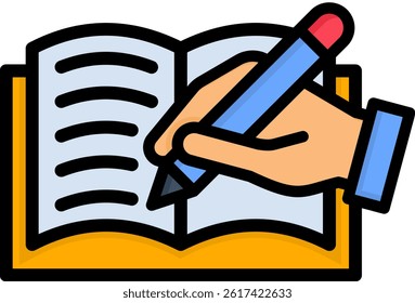 Writing Icon Lineal Color Vector Illustration