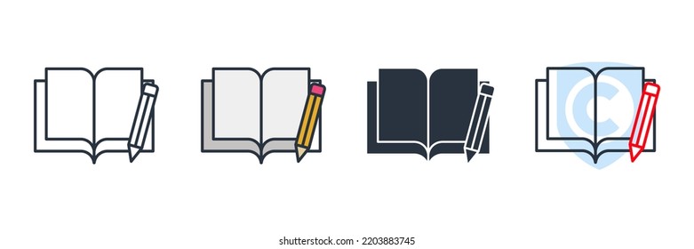 writing icon logo vector illustration. Copywriting symbol template for graphic and web design collection