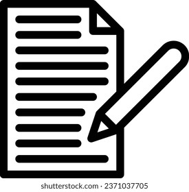 Writing icon on transparent background