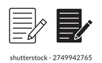 Writing icon on white background. Simple vector illustration for graphic and web design