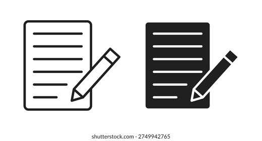 Writing icon on white background. Simple vector illustration for graphic and web design