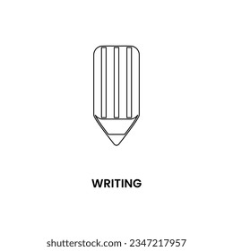 Writing icon in outline style. Design element of International Literacy Day. Vector illustration logo template in trendy flat design style. Editable graphic resources for many purposes.