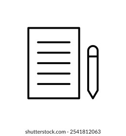 Writing icon Outline vector for web ui