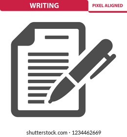Writing Icon. Professional, pixel perfect icon, EPS 10 format.